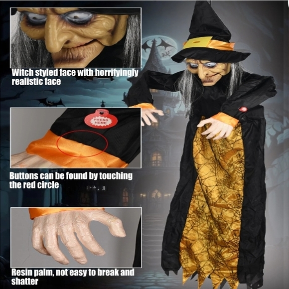 Spooky light up talking motion sensing wicked witch...